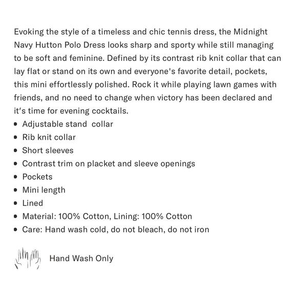 TUCKERNUCK Midnight Navy Hutton Polo Dress NWT Size Medium - Picture 7 of 10